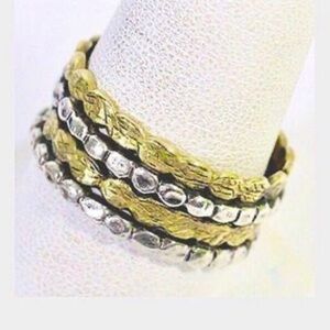 Silpada Brass Stacked metals ring